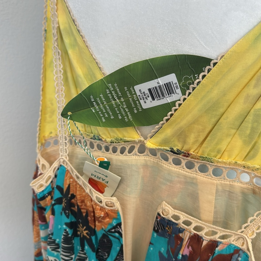 MWT Farm Rio mix prints layers long dress multi. - Picture 6 of 7
